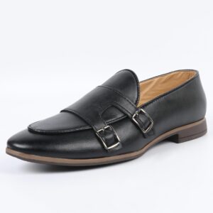 Black Leather Slip On Shoes For Men